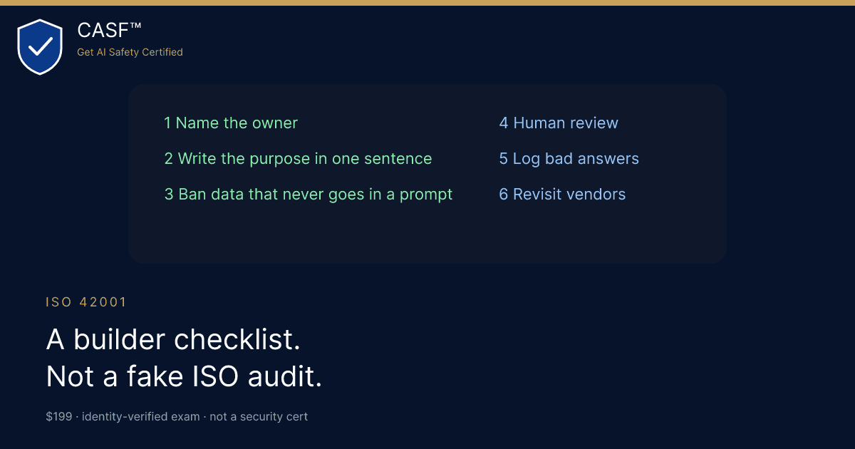 ISO 42001 in Plain English: AI Safety Training Checklist