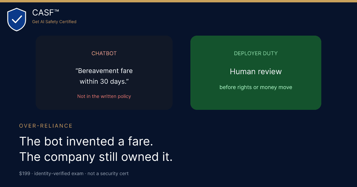 AI Safety Training: Over-Reliance and the Air Canada Chatbot